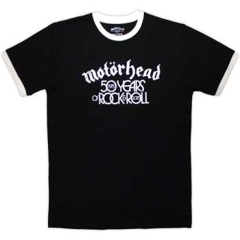 Merch Motörhead: Ringer Póló 50 Years Text Lock Up Ringer
