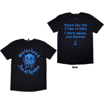 Merch Motörhead: Motorhead Unisex T-shirt: Ace Of Spades Lyric (back Print) (black) (small) S