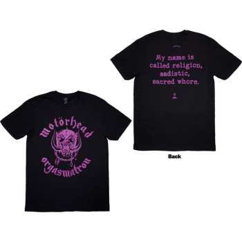 Merch Motörhead: Motorhead Unisex T-shirt: Orgasmatron Lyric (black) (back Print) (small) S