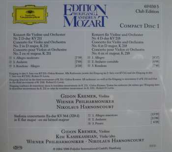 2CD/Dobozkészlet Berliner Philharmoniker: Violinkonzerte Nr. 2 Und 4 - «Sinfonica Concertante» K. 364 - Violinkonzerte Nr. 3 Und 5