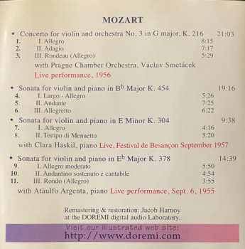 CD Arthur Grumiaux: Vol. 1: Violin Concerto No.3 / Violin Sonatas . Live Broadcasts 1955-1957