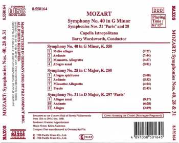CD Wolfgang Amadeus Mozart: Symphony No.40 In G Minor / Symphony No.31 In D Major "Paris" / Symphony No.28 In C Major