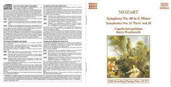 CD Wolfgang Amadeus Mozart: Symphony No.40 In G Minor / Symphony No.31 In D Major "Paris" / Symphony No.28 In C Major