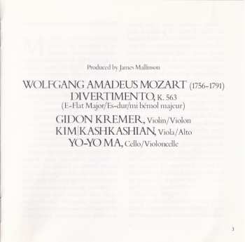 CD Wolfgang Amadeus Mozart: Divertimento, K.563 (E-Flat Major = Es-dur = Mi Bémol Majeur)