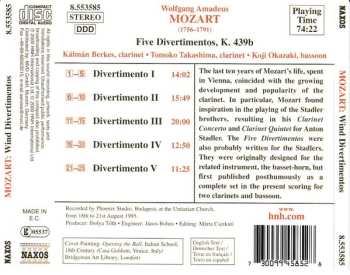 CD Wolfgang Amadeus Mozart: Five Divertimentos, K. 439b