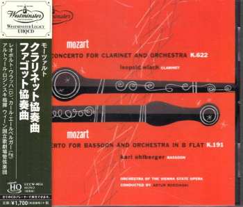 CD Wolfgang Amadeus Mozart: Concerto For Clarinet And Orchestra K.622, Concerto For Bassoon And Orchestra In B Flat K.191