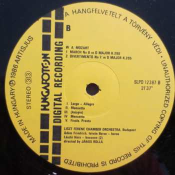LP Wolfgang Amadeus Mozart: Two Divertimentos No.11 K.251 / No. 7 K.205