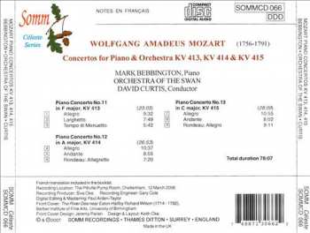 CD Wolfgang Amadeus Mozart: Piano Concertos, K.413, K.414 & K415