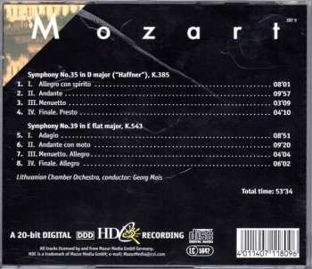 CD Wolfgang Amadeus Mozart: Symphony No.35 In D Major ("Haffner"), K.385 / Symphony No.39 In E Flat Major, K.543