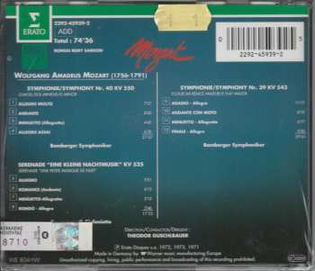 CD Wolfgang Amadeus Mozart: Eine Kleine Nachtmusik / Une Petite Musique De Nuit -  Symphonien / Symphonies Nr. 39 & Nr. 40
