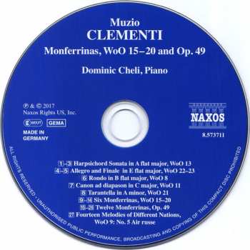 CD Dominic Cheli: Monferrinas, WoO 15-20 And Op. 49