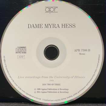 3CD Myra Hess: Live Recordings From The University Of Illinois 1949