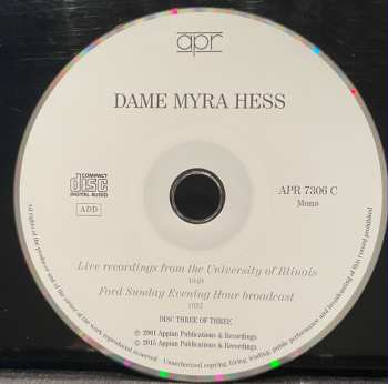 3CD Myra Hess: Live Recordings From The University Of Illinois 1949