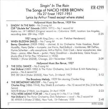 CD Nacio Herb Brown: Singin' In The Rain - The Songs Of Nacio Herb Brown - His 27 Finest 1927-1951