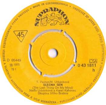 SP Naďa Urbánková: Slečna Sen / Táta Přijde Každou Vteřinou