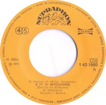 SP Naďa Urbánková: Zvony Nelžou • Ó Ty To Nepochopíš