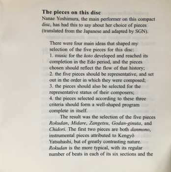 CD Nanae Yoshimura: The Art Of The Koto, Volume One