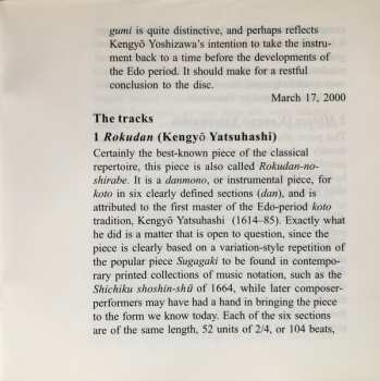 CD Nanae Yoshimura: The Art Of The Koto, Volume One