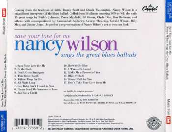 CD Nancy Wilson: Save Your Love For Me: Nancy Wilson Sings The Great Blues Ballads
