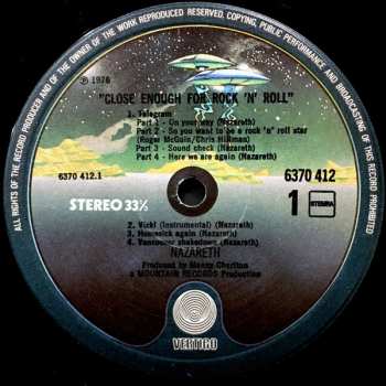 LP Nazareth: Close Enough For Rock 'N' Roll CLR