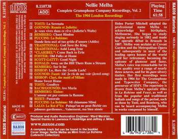 CD Nellie Melba: Complete Gramophone Company Recordings, Vol. 2 - The 1904 London Recordings