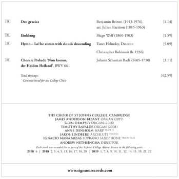 CD St. John's College Choir: Advent Live Volume 2