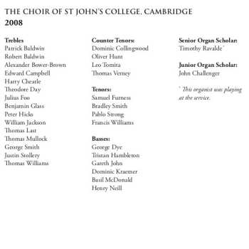 CD St. John's College Choir: Advent Live Volume 2
