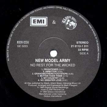 LP New Model Army: No Rest For The Wicked