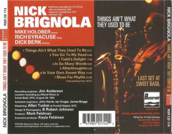 CD Nick Brignola: Things Ain't What They Used To Be