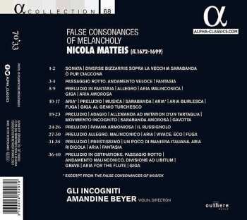 CD Gli Incogniti: False Consonances Of Melancholy