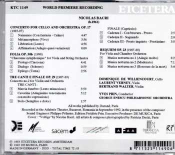 CD Orchestra Simfonică A Filarmonicii De Stat "George Enescu": Cello Concerto ∙ Folia ∙ Requiem ∙ Tre Canti E Finale