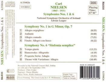 CD Carl Nielsen: Symphonies Nos. 1 And 6 "Sinfonia Semplice"