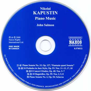 CD Nikolai Kapustin: Piano Sonata No. 15