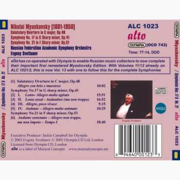 CD Russian State Symphony Orchestra: Complete Symphonic Works • Volume 13: Symphony No. 17, Symphony No. 21, Salutatory Overture