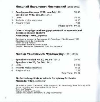 CD Nikolai Myaskovsky: Symphony-Ballad No.22, Symphony No.23