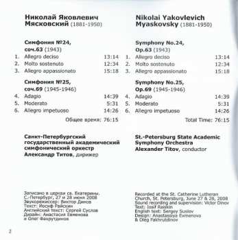 CD Nikolai Myaskovsky: Symphony No.24, Symphony No.25