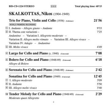 CD Nikos Skalkottas: Skalkottas - Cello Works & Piano Trios 
