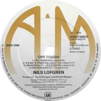 LP Nils Lofgren: Cry Tough