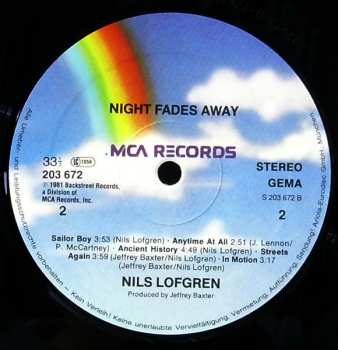 LP Nils Lofgren: Night Fades Away