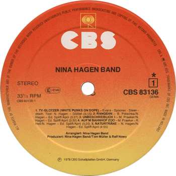 LP Nina Hagen Band: Nina Hagen Band