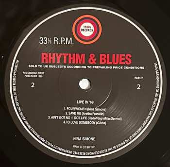 LP Nina Simone: Live in ’69     