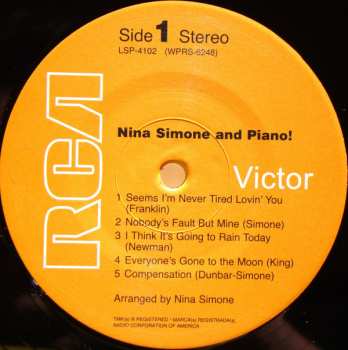 LP Nina Simone: Nina Simone And Piano ! LTD