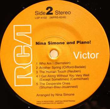 LP Nina Simone: Nina Simone And Piano ! LTD