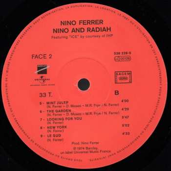 LP Nino Ferrer: Nino And Radiah Et Le Sud