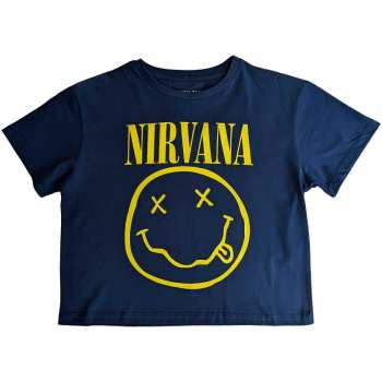 Merch Nirvana: Női Crop Top Yellow Smiley Flower Sniffin