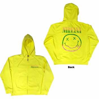 Merch Nirvana: Nirvana Unisex Zipped Hoodie: Sorbet Ray Smiley (back Print) (small) S