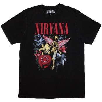 Merch Nirvana: Stone Wash Póló In Utero Vintage Collage