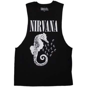 Merch Nirvana: Vest Póló Seahorse & Logo Nirvana Mono