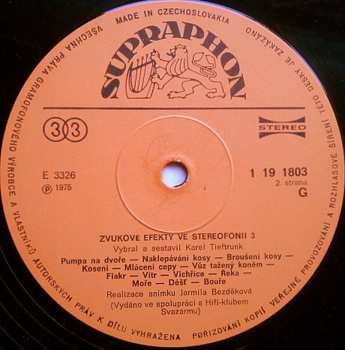 LP No Artist: Zvukové Efekty Ve Stereofonii 3