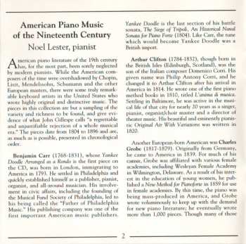 CD Noel Lester: Piano Portraits From Nineteenth-Century America